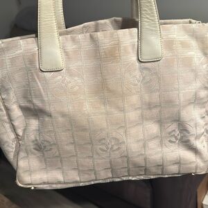 Chanel Travel Line Large Champagne Tote W COA